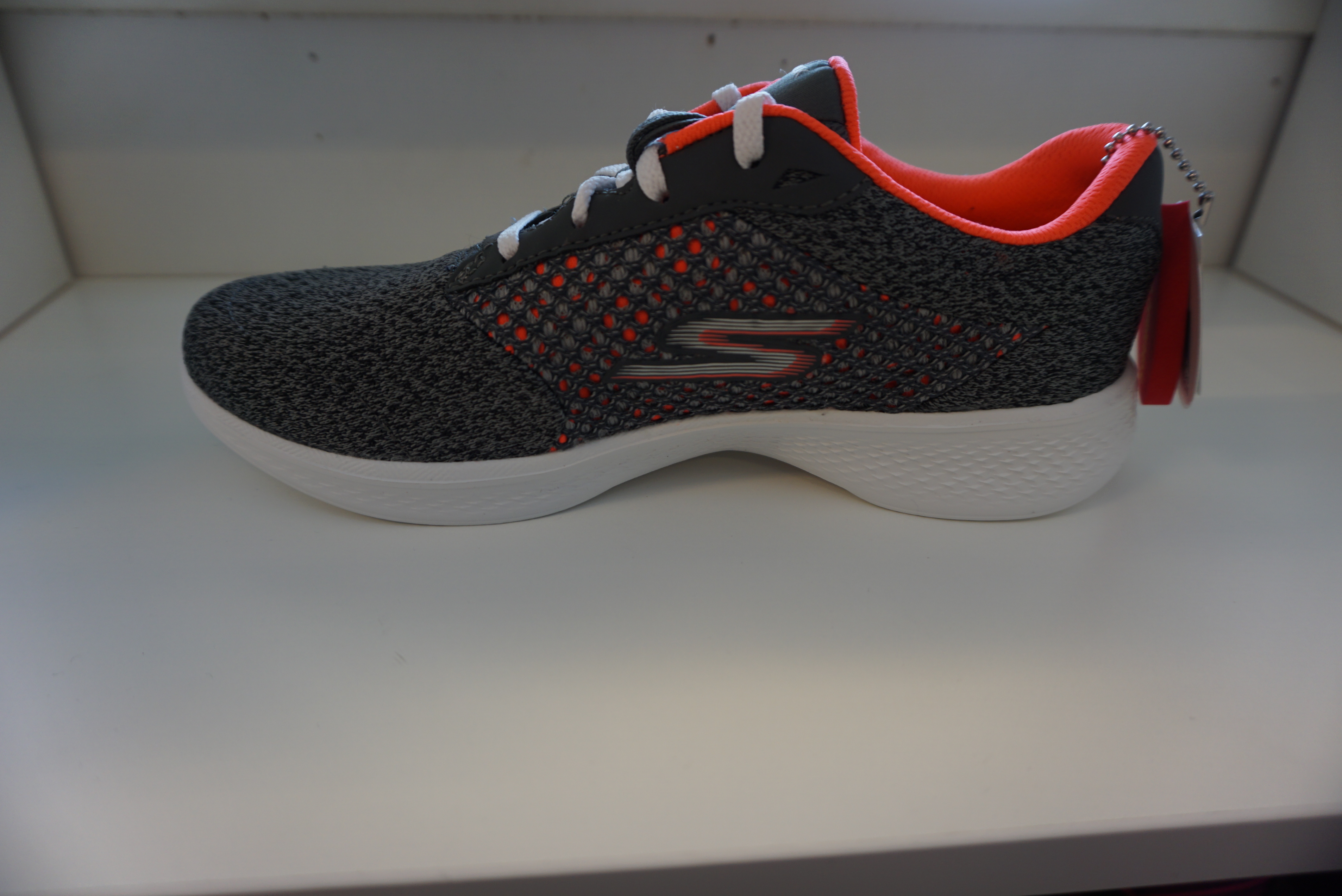 Skechers damsko "Go Walk" textil grå/orange, med Memory Foam innersula