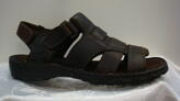 Herrsandal från Skechers helt i skinn, bruna