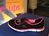 Skechers ballerina svart/cerise, med resår över foten